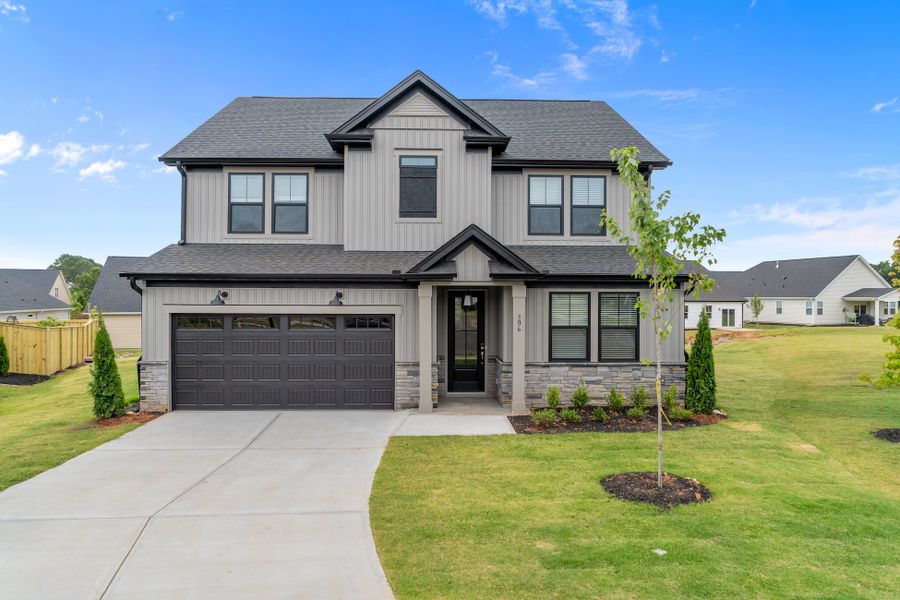 Representative exterior photo of a completed home built from the Callaham by Hunter Quinn Homes in Autumn Mill, Seneca, SC (Image 18). Representative exterior photo of a completed home built from the Callaham by Hunter Quinn Homes in Autumn Mill, Seneca, SC (Image 18).
