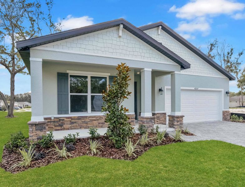 Representative exterior photo of a completed home built from the Lark by Hartizen Homes in Eden Crest Single Family Homes, Apopka, FL (Image 26).