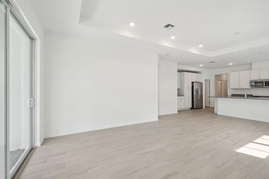 Great Room, Dining Area & Kitchen