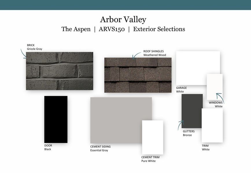 Sample of building materials used in homes in Arbor Valley, Spring Hill (Image 3). Sample of building materials used in homes in Arbor Valley, Spring Hill (Image 3).