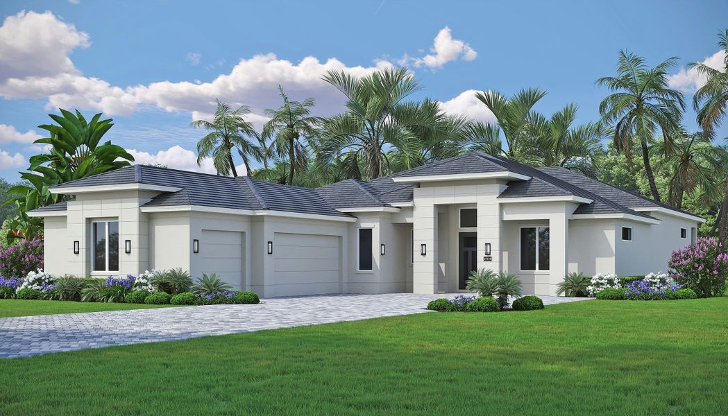 Representative exterior photo of a completed home built from the Somerset by GHO Homes in The Reserve at Grand Harbor, Vero Beach, FL (Image 5).