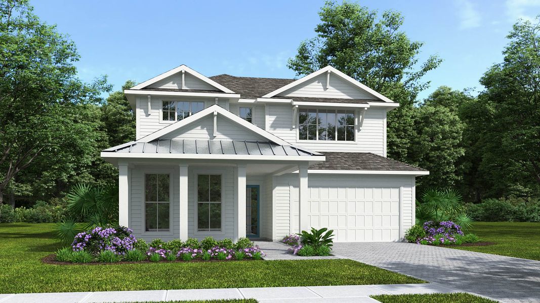 Representative exterior photo of a completed home built from the 2713J by Perry Homes in Hyland Trail, Green Cove Springs, FL (Image 6).