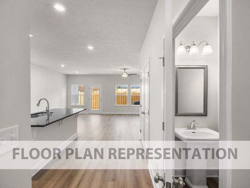 The Griffin 3 Bedroom Townhome Powder Room | A New Plan by Ivey Homes