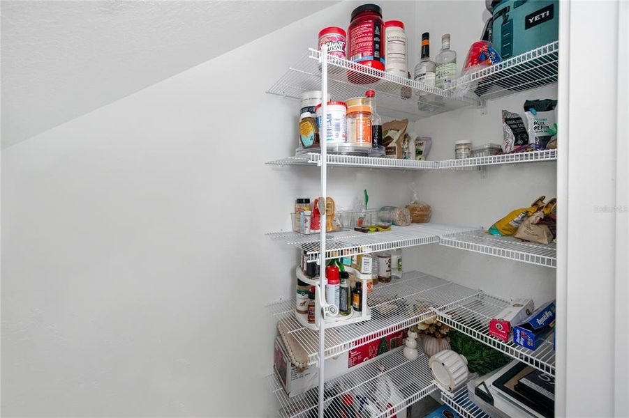 Large walk in pantry/extra storage area