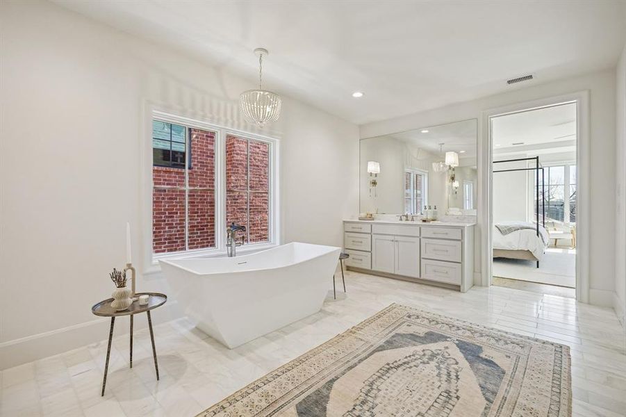 Furnished interior view inside a new home in , Dallas (Image 25).