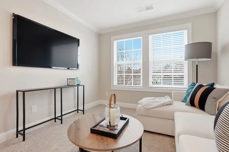 Furnished interior view inside a new home in The Townes at Wade Ardrey, Charlotte (Image 27). Furnished interior view inside a new home in The Townes at Wade Ardrey, Charlotte (Image 27).
