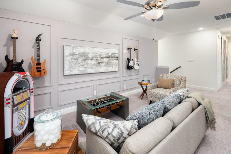 Representative furnished interior of a home built from the Kirby by UnionMain Homes in Cambridge Crossing, Celina (Image 6). Representative furnished interior of a home built from the Kirby by UnionMain Homes in Cambridge Crossing, Celina (Image 6).