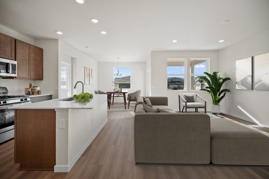 Representative furnished interior of a home built from the Juniper by View Homes in Aspen Ranch, Fountain (Image 7).