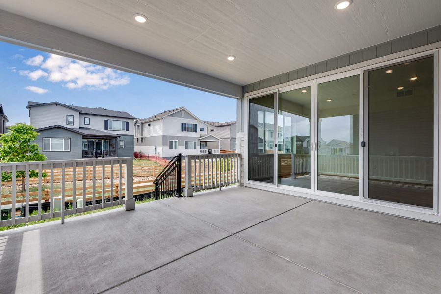 Exterior details and patio area of a home in Reunion, Commerce City (Image 3). Exterior details and patio area of a home in Reunion, Commerce City (Image 3).