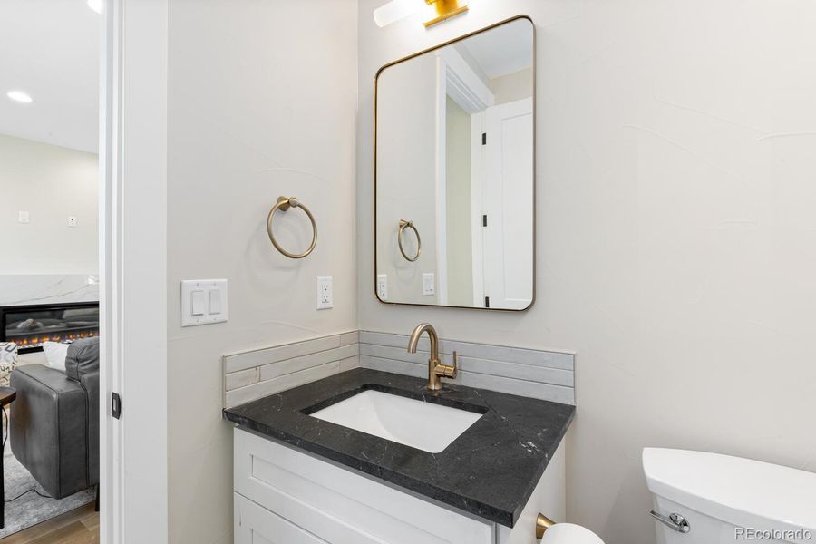 Privately located half bath Privately located half bath