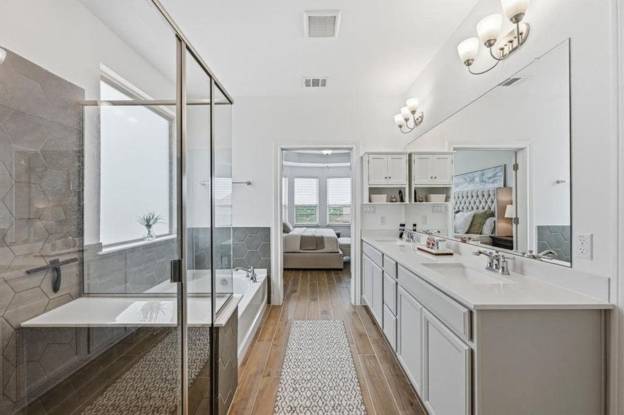 Furnished interior view inside a new home in West Cypress Hills, Spicewood (Image 17).