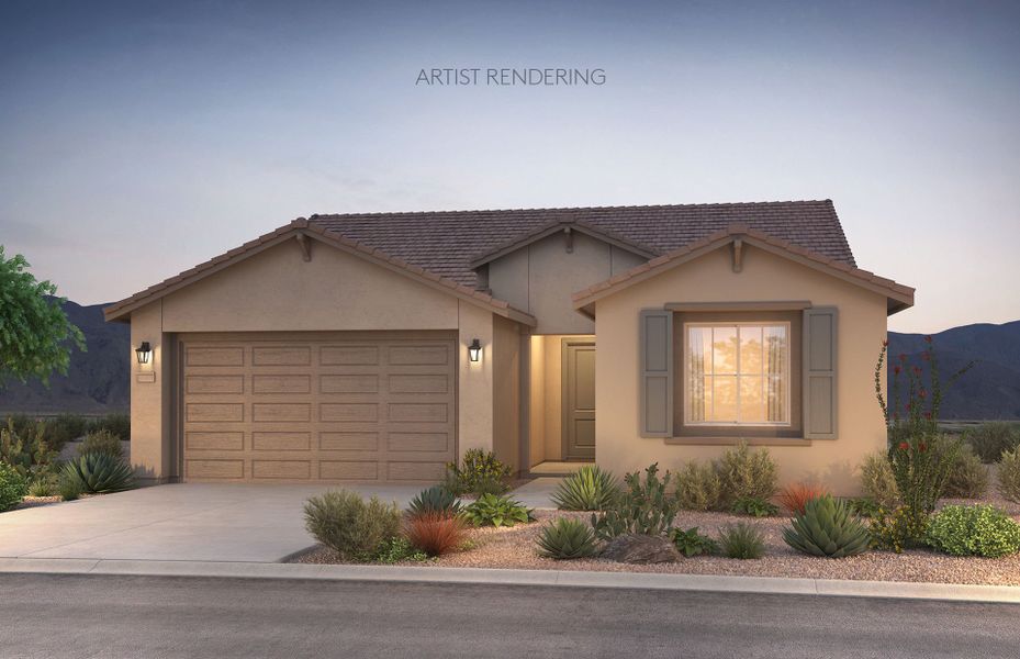 Representative exterior photo of a completed home built from the Acerra by Pulte Homes in Vistoso Canyon Estates, Oro Valley, AZ (Image 12).