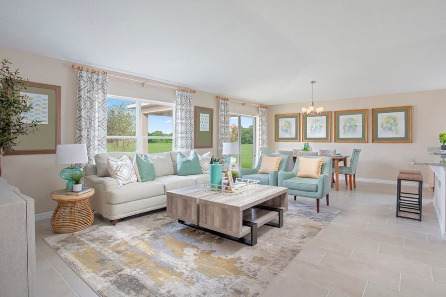 Representative furnished interior of a home built from the 1707 by KB Home in Oasis Reserve, Orlando (Image 4).