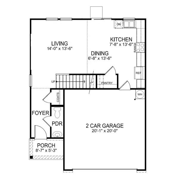 2D floor plan layout for the Taylor by D.R. Horton in Sweetwater Village, Rockwell, NC (Image 3). 2D floor plan layout for the Taylor by D.R. Horton in Sweetwater Village, Rockwell, NC (Image 3).