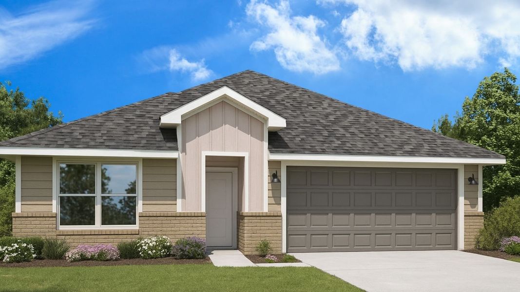 Representative exterior photo of a completed home built from the Lakeway by D.R. Horton in Chapel Lakes, Montgomery, TX (Image 2). Representative exterior photo of a completed home built from the Lakeway by D.R. Horton in Chapel Lakes, Montgomery, TX (Image 2).