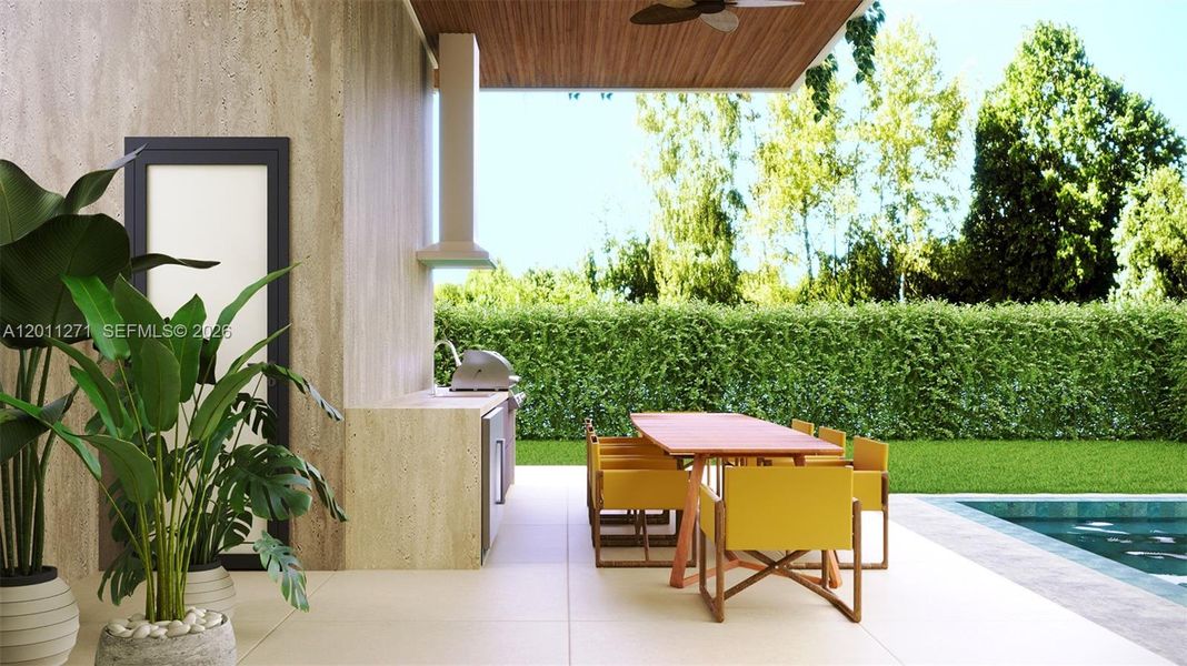 Exterior details and patio area of a home in , Miami (Image 4).