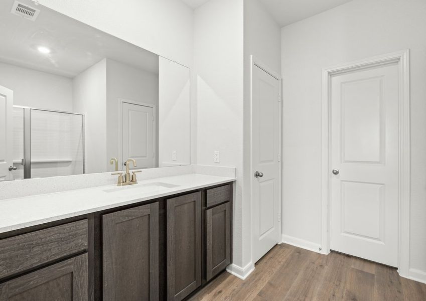 The master bathroom has a large vanity. The master bathroom has a large vanity.