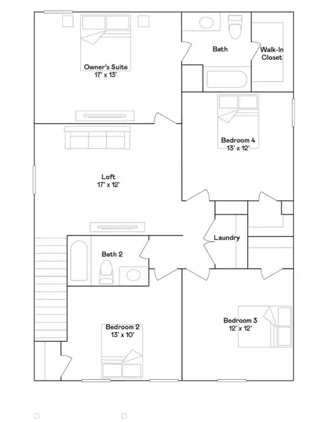2D floor plan layout of this home in Valor Park, Bay City, TX (Image 4).