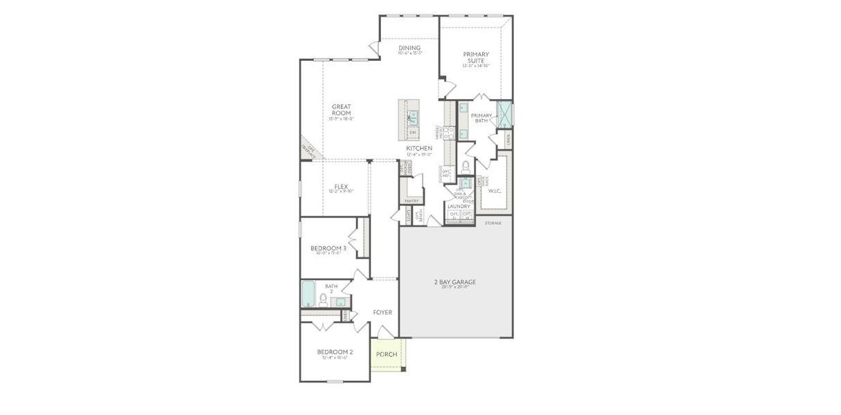 2D floor plan layout for the Madison by Tri Pointe Homes in LaPrelle, Haslet, TX (Image 5).