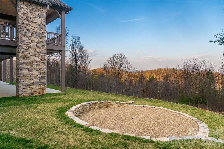 Hardscaped Patio is ready for a firepit Hardscaped Patio is ready for a firepit