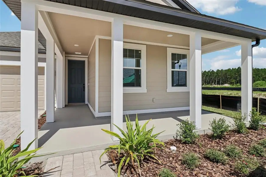 Exterior details and patio area of a home in Ardisia Park, New Smyrna Beach (Image 4).