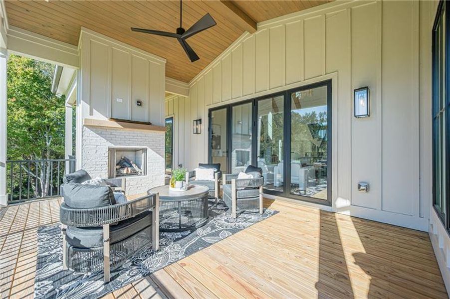 Exterior details and patio area of a home in , Canton (Image 36).