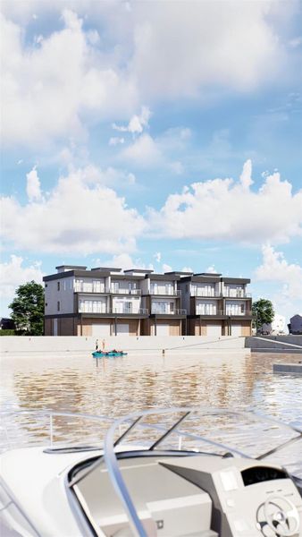 Exterior rendering of this home design in Lago Pointe, Seabrook, TX (Image 12). Exterior rendering of this home design in Lago Pointe, Seabrook, TX (Image 12).