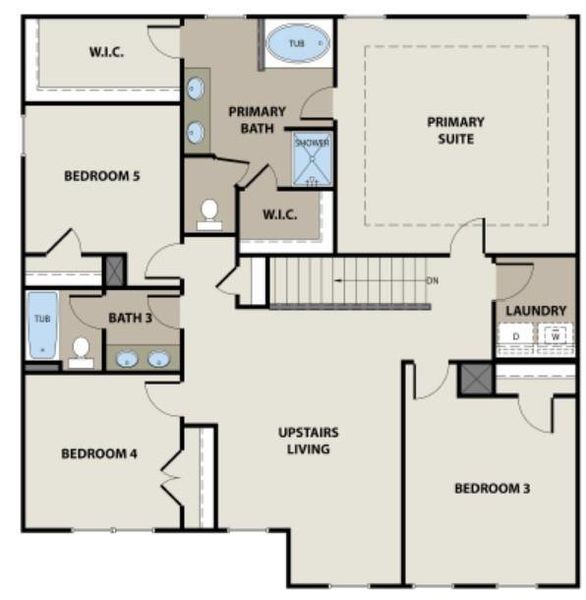 2D floor plan layout of this home in The Fairways at Mirror Lake, Villa Rica, GA (Image 3).