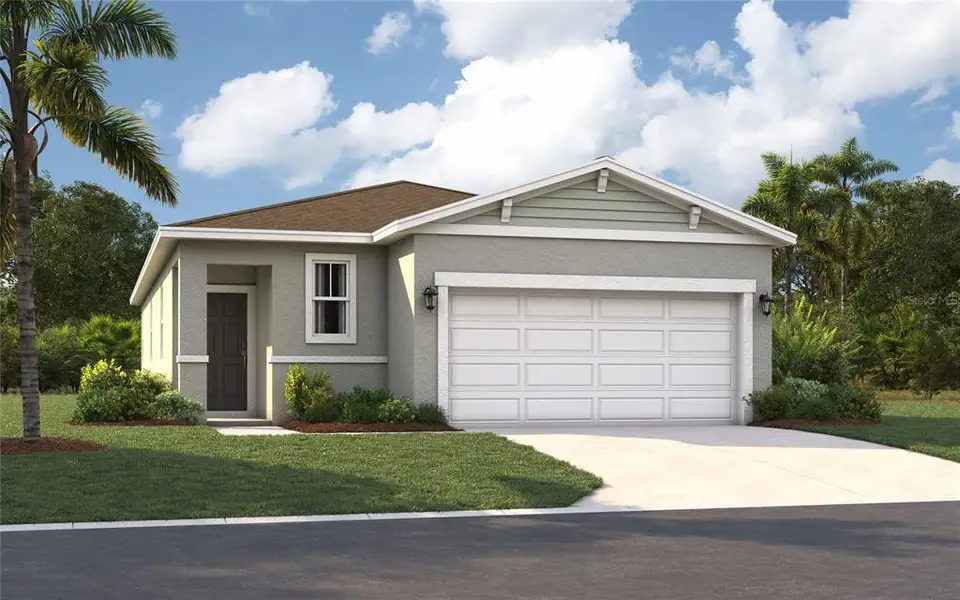 Front exterior of a new home in Wynnstone, Davenport, FL, highlighting curb appeal (Image 1). Front exterior of a new home in Wynnstone, Davenport, FL, highlighting curb appeal (Image 1).