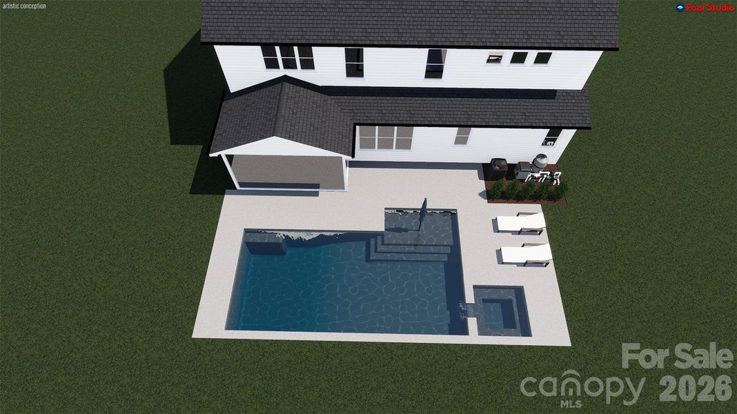 Rendering for potential pool on homesite 96