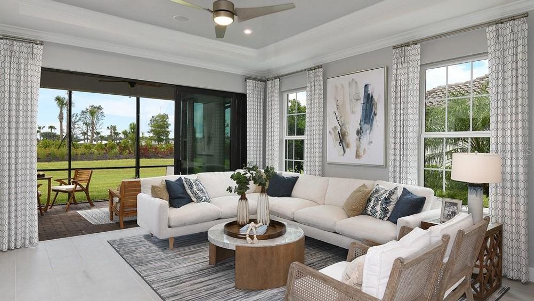Furnished interior view inside a new home in Esplanade at Azario Lakewood Ranch, Bradenton (Image 3).