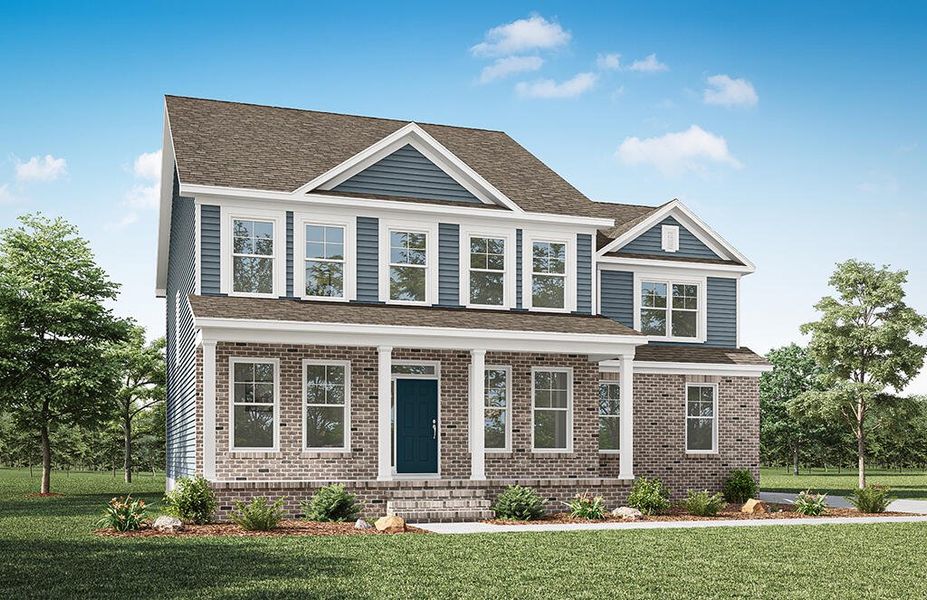 Representative exterior photo of a completed home built from the Colfax by Eastwood Homes in Berea Farms, Four Oaks, NC (Image 5).