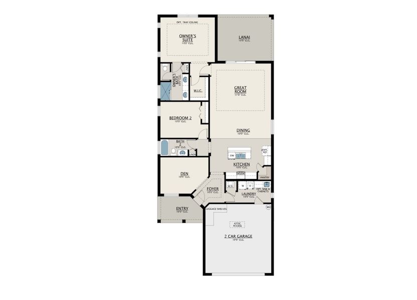 2D floor plan layout for the Nevis by Medallion Home in The Willows Single-Family Homes, Parrish, FL (Image 3).