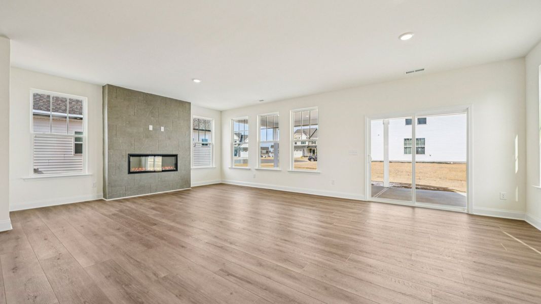 Representative furnished interior of a home built from the Juniper by DRB Homes in Sidney Creek Single Family, Zebulon (Image 4). Representative furnished interior of a home built from the Juniper by DRB Homes in Sidney Creek Single Family, Zebulon (Image 4).