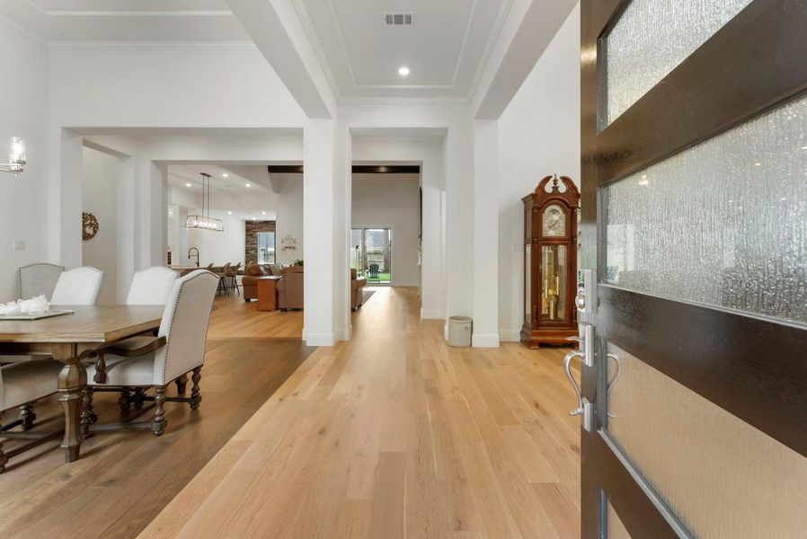 Some of the tasteful upgrades include beautiful hardwood flooring throughout.