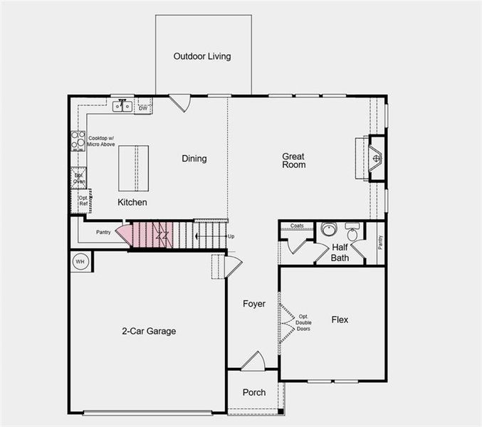 2D floor plan layout of this home in Bennett Farm, Loganville, GA (Image 4).