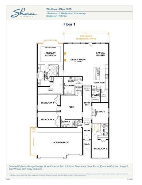 2D floor plan layout of this home in WILDTREE 60', Montgomery, TX (Image 2). 2D floor plan layout of this home in WILDTREE 60', Montgomery, TX (Image 2).