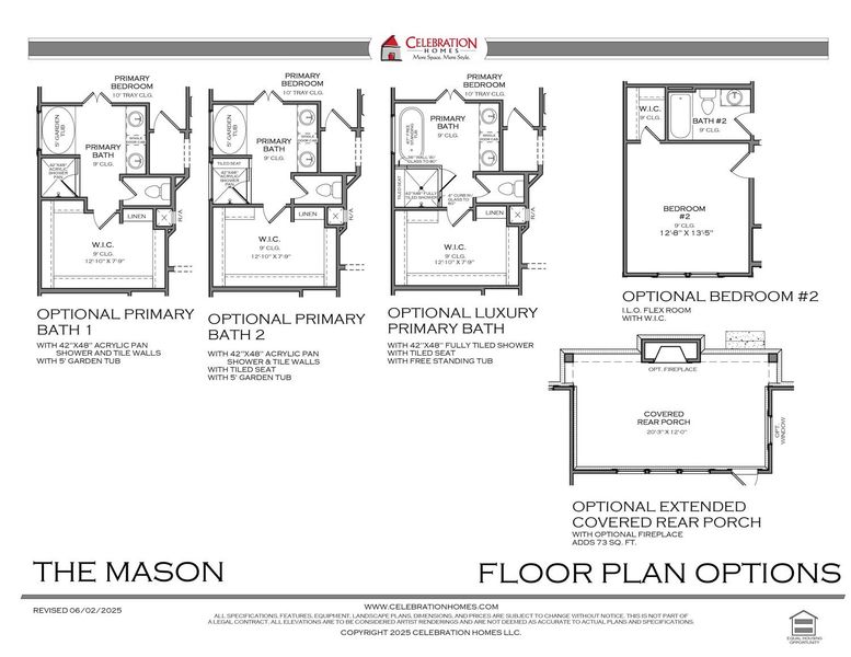 2D floor plan layout for the Mason by Celebration Homes in Ashlyn, Fairview, TN (Image 18).