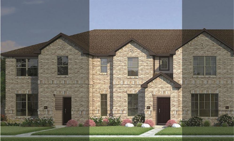 Crockett with Elevation 5B Brick Exterior 2023 Townhomes