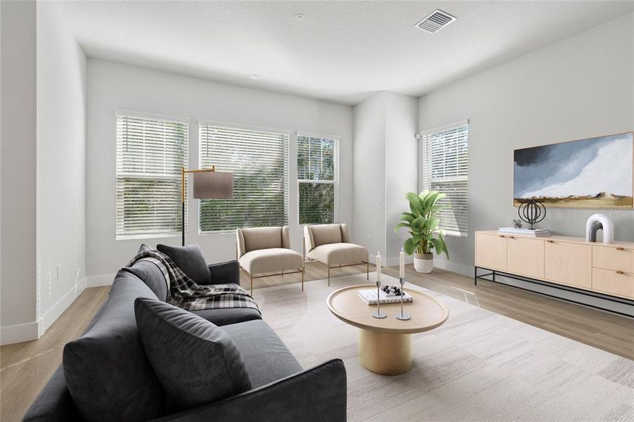 Furnished interior view inside a new home in Apex at Seminole Heights, Tampa (Image 23). Furnished interior view inside a new home in Apex at Seminole Heights, Tampa (Image 23).