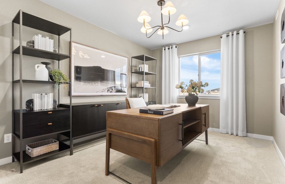 Representative furnished interior of a home built from the Perry by Pulte Homes in Barefoot Village, Longmont (Image 8).