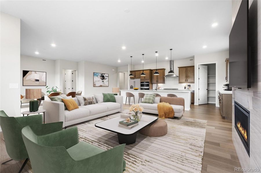 Furnished interior view inside a new home in Hilltop at Inspiration, Aurora (Image 17).