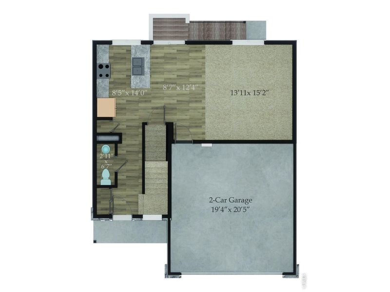2D floor plan layout of this home in Wilson Commons, Loveland, CO (Image 6).