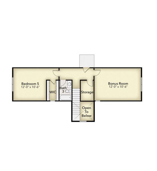 2D floor plan layout for the Plan 2624 by Adams Homes in Pecan Valley, Cantonment, FL (Image 3).