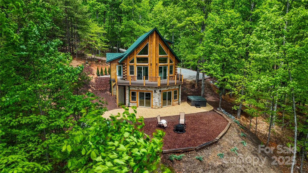 Front exterior of a new home in , Lake Lure, NC, highlighting curb appeal (Image 19).