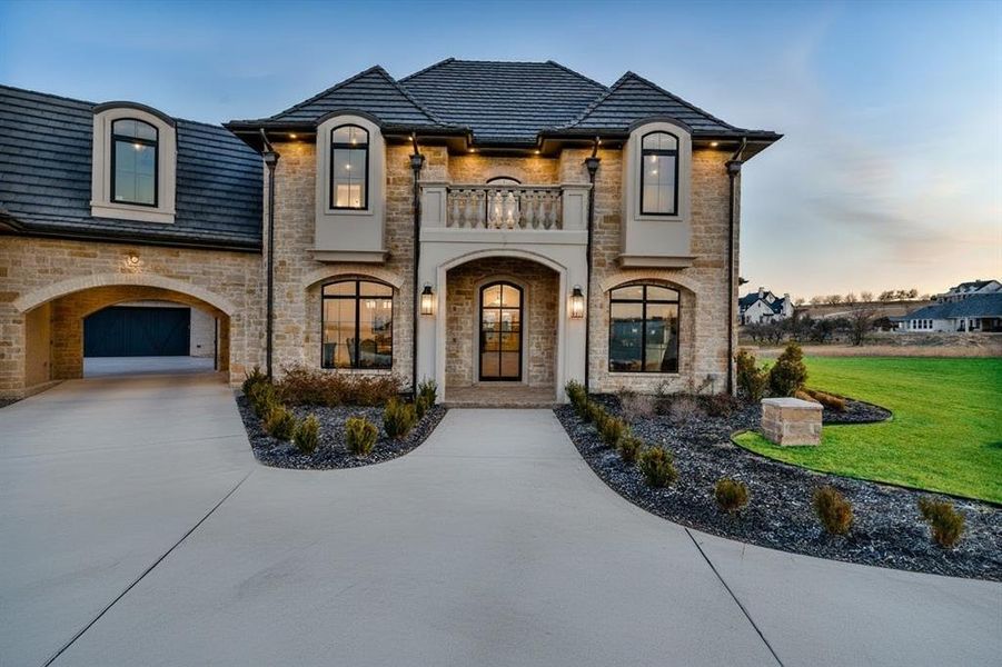 Front exterior of a new home in , Aledo, TX, highlighting curb appeal (Image 24).