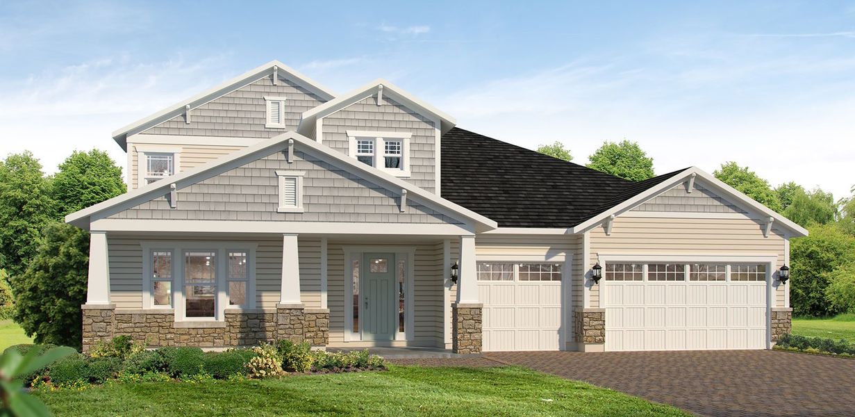 Representative exterior photo of a completed home built from the Harper - Hidden Creek by MasterCraft Builder Group in SilverLeaf, St. Augustine, FL (Image 22).