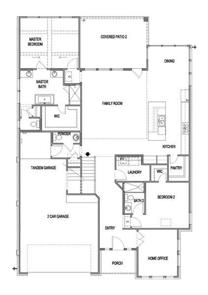 2D floor plan layout of this home in Blackhawk, Pflugerville, TX (Image 3).