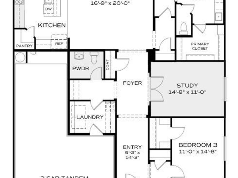 2D floor plan layout of this home in North Ridge at Pronghorn Ranch, Prescott Valley, AZ (Image 3).