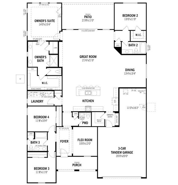 2D floor plan layout for the Currant by Mattamy Homes in White Tank Vistas, Waddell, AZ (Image 3).